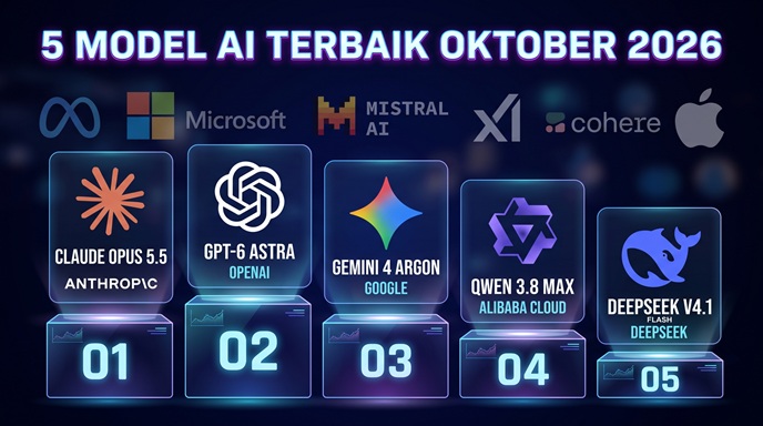 5 Model AI terbaik oktober 2026. 2 diantaranya dari China